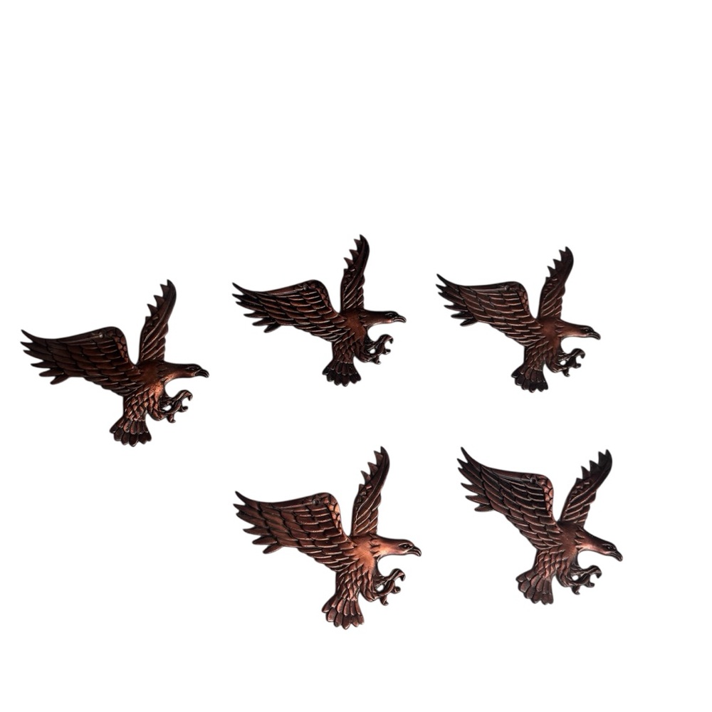Vintage bronzed copper double sided Bald eagle indoor/ outdoor decor set of 5